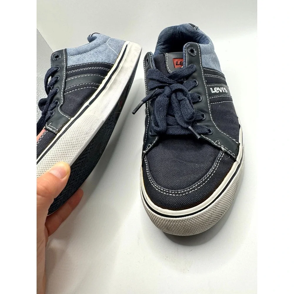 Levi's Chambray 517435U80 Mens 8 Sneaker Navy Blue Low Top Lace Up Casual Shoes
